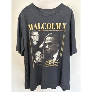 Malcolm X  Quotes Graphic Short Sleeve Crew Neck T-Shirt Size L